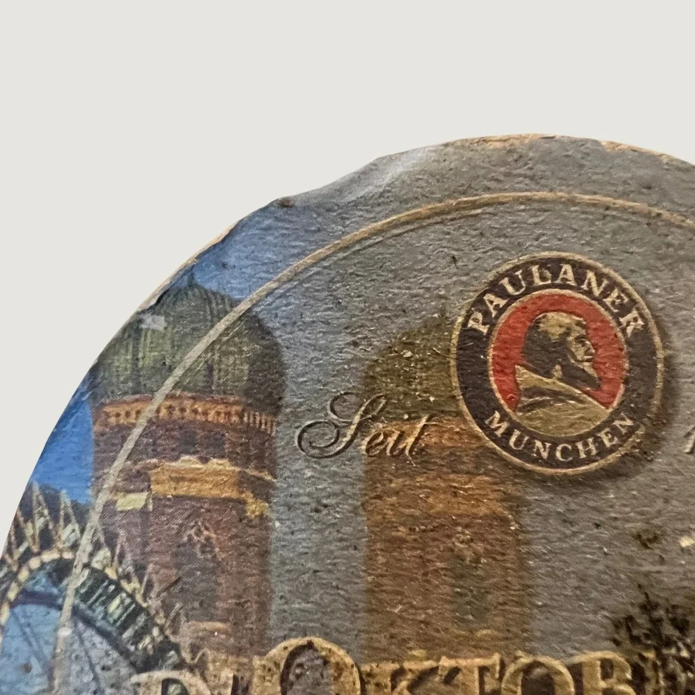 Paulaner‎ Beer Coaster Blue Vintage Oktoberfest Munchen Barware